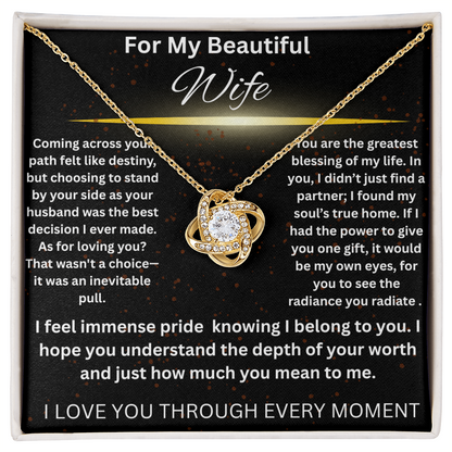 For My Beautiful Wife - Love Knot Necklace