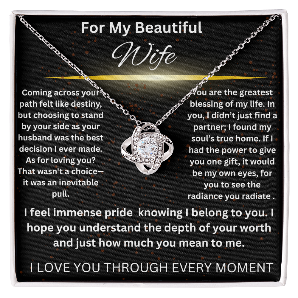 For My Beautiful Wife - Love Knot Necklace