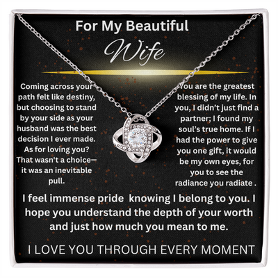 For My Beautiful Wife - Love Knot Necklace