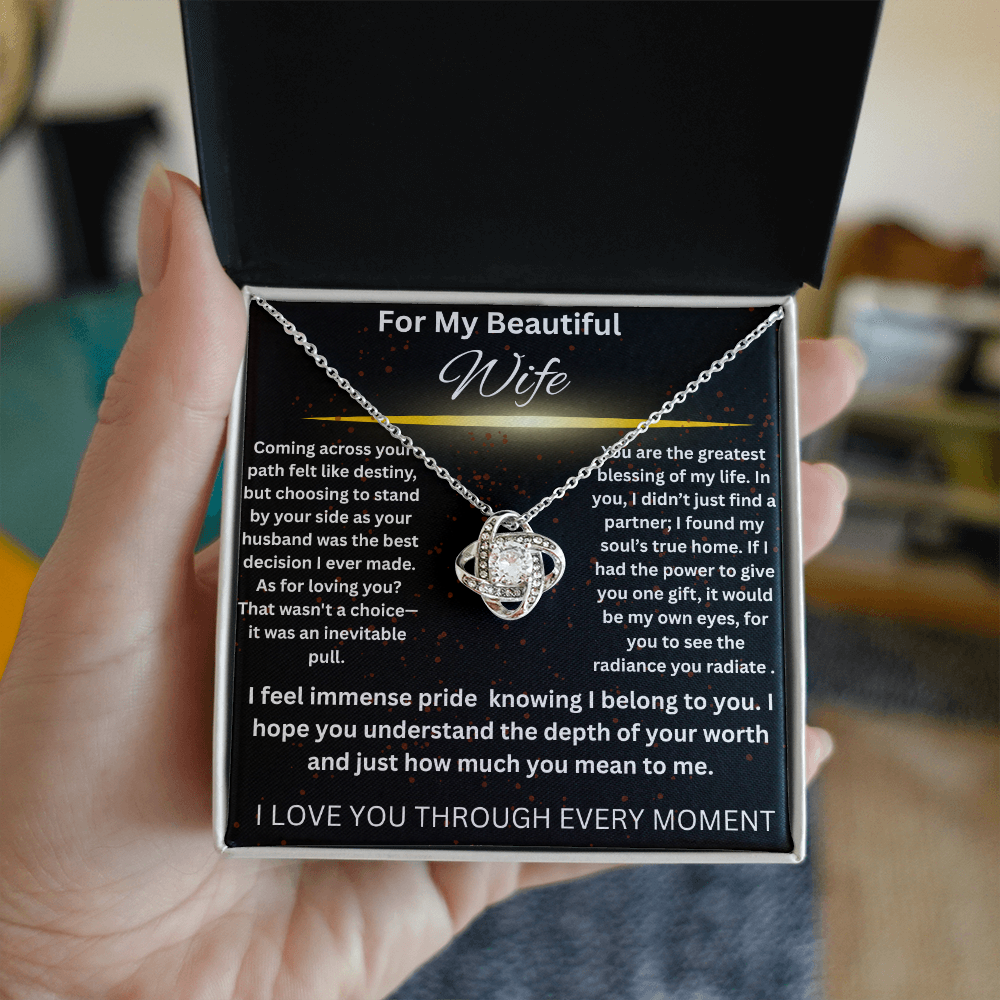 For My Beautiful Wife - Love Knot Necklace