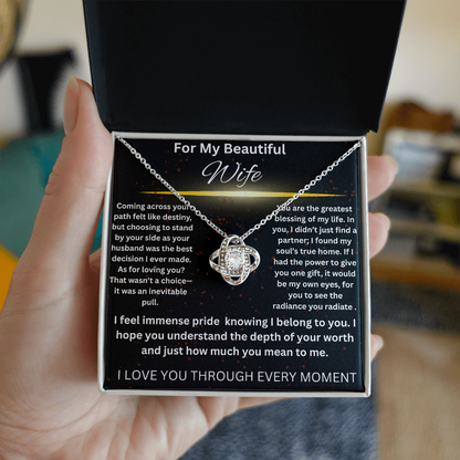 For My Beautiful Wife - Love Knot Necklace