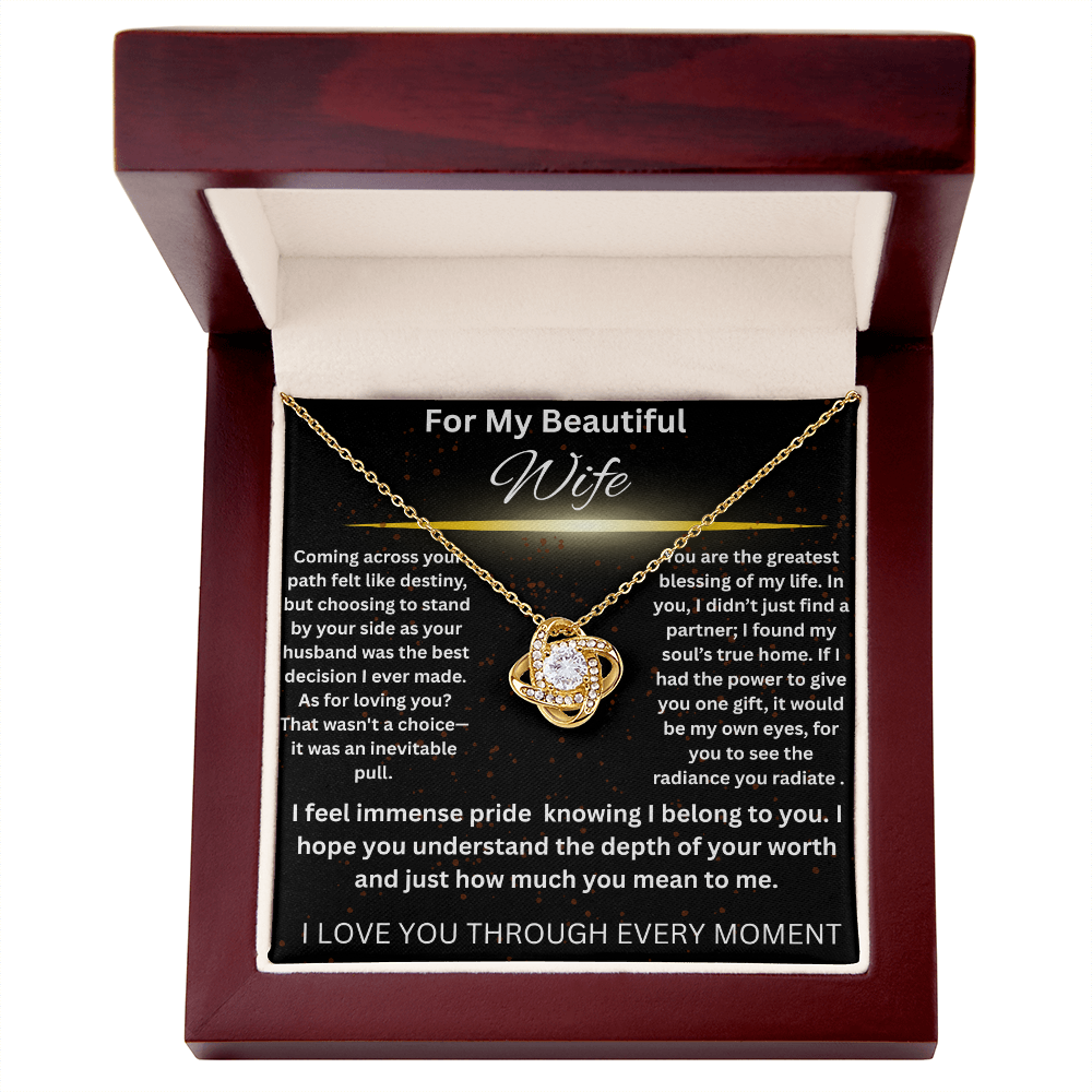 For My Beautiful Wife - Love Knot Necklace