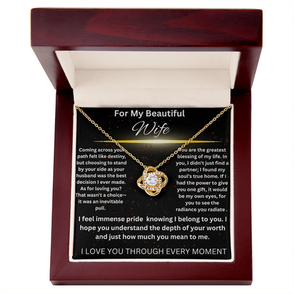 For My Beautiful Wife - Love Knot Necklace