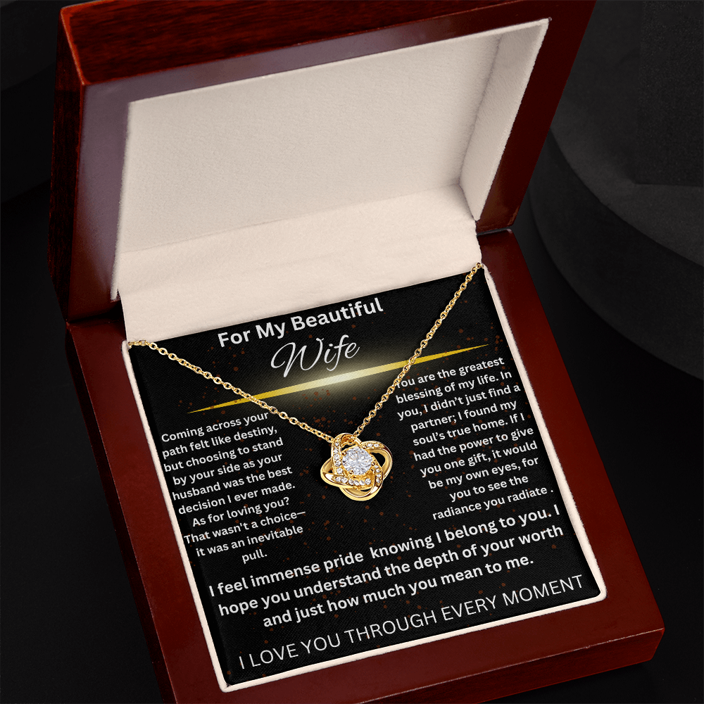 For My Beautiful Wife - Love Knot Necklace