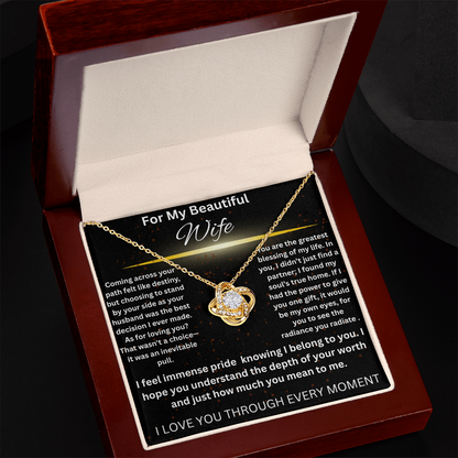 For My Beautiful Wife - Love Knot Necklace