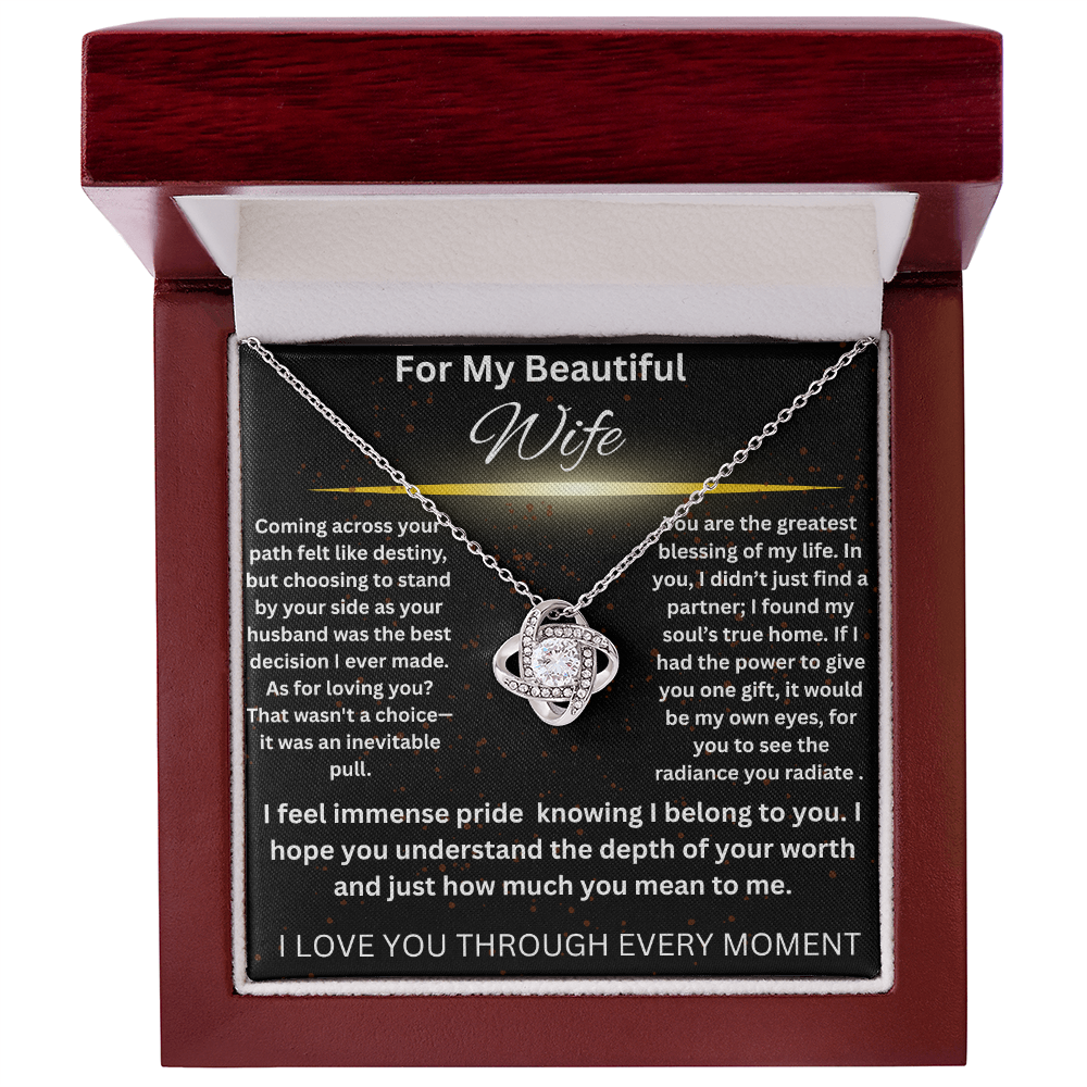 For My Beautiful Wife - Love Knot Necklace